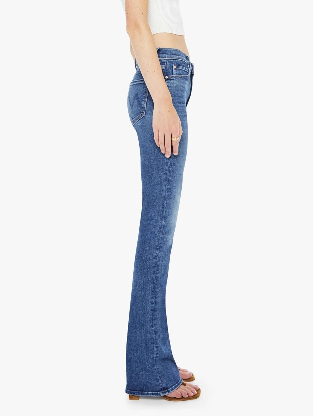 MOTHER Runaway Mid Rise Jeans Flare Slim New Size 29 Prized Possession Denim